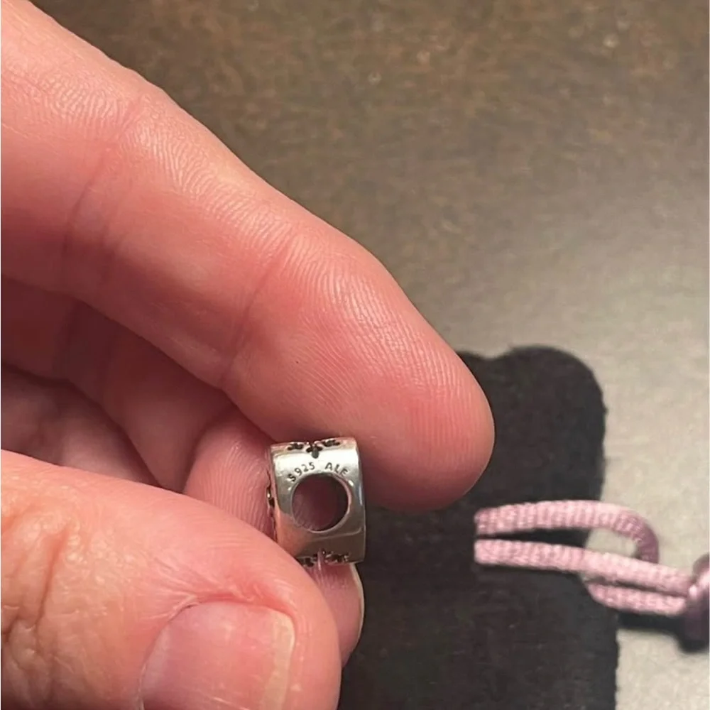 Pandora Heart Charm with Black and White Accents - Picture 3 of 3
